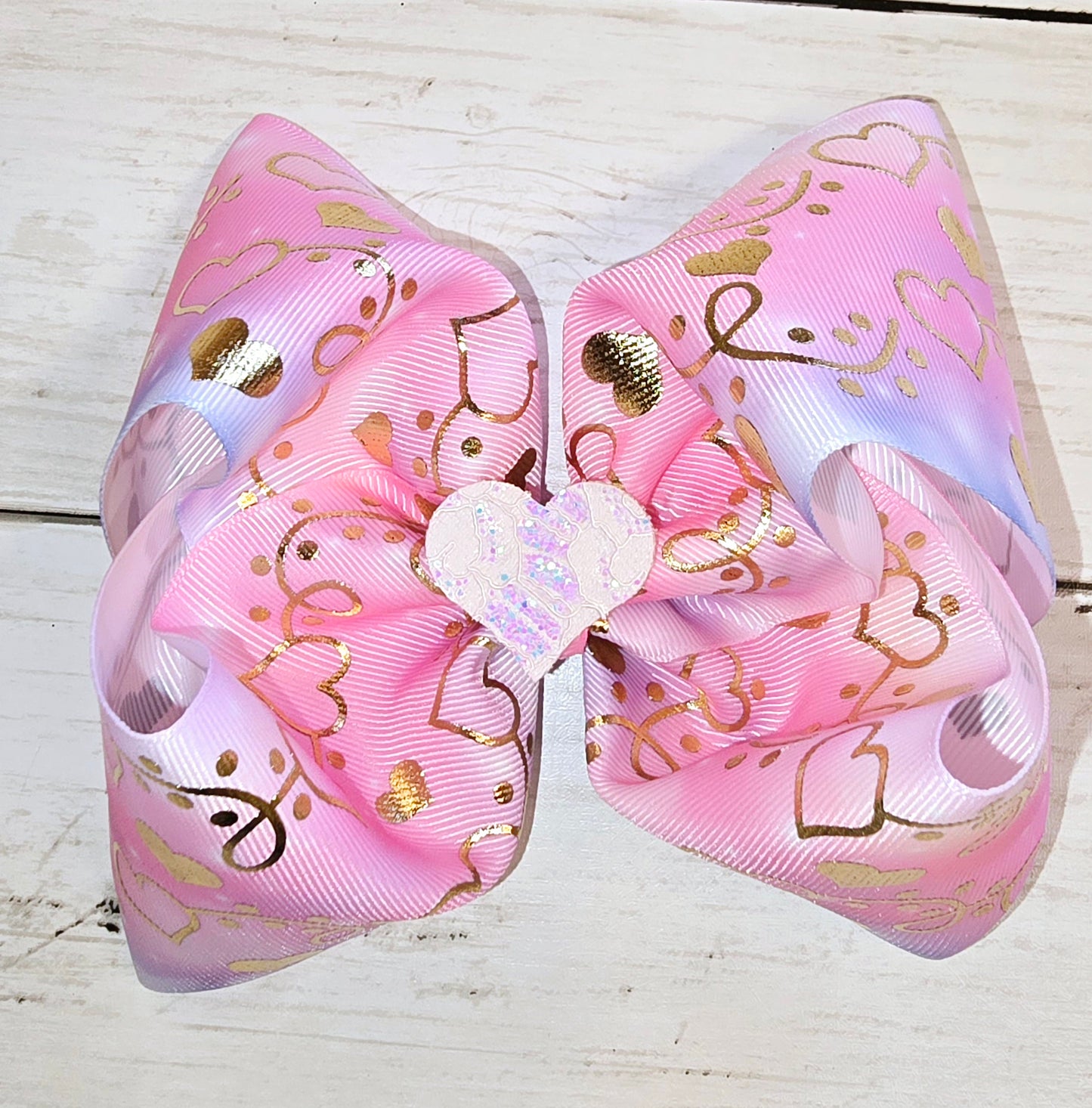 Pink & Purple XL Heart Bow