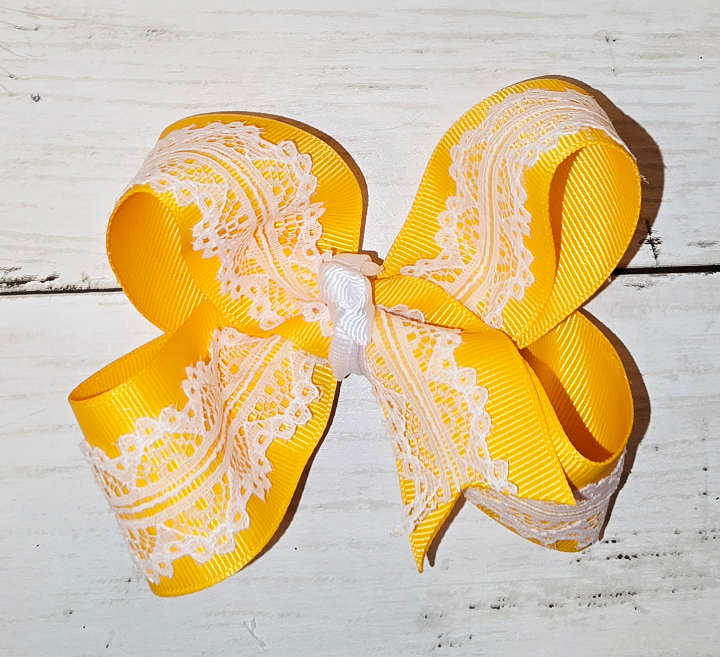 School Yellow Lace Bow