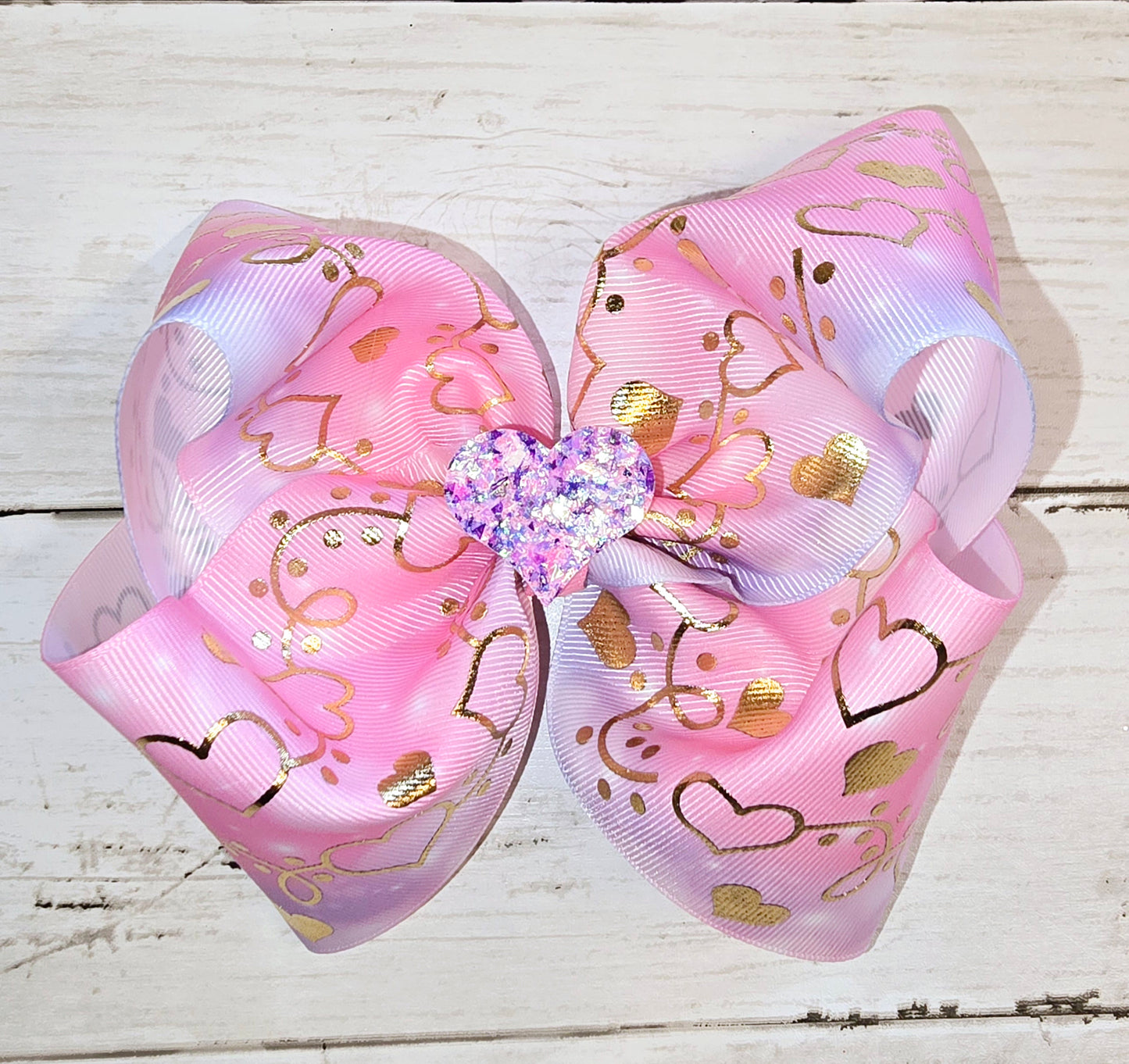Pink & Purple XL Heart Bow
