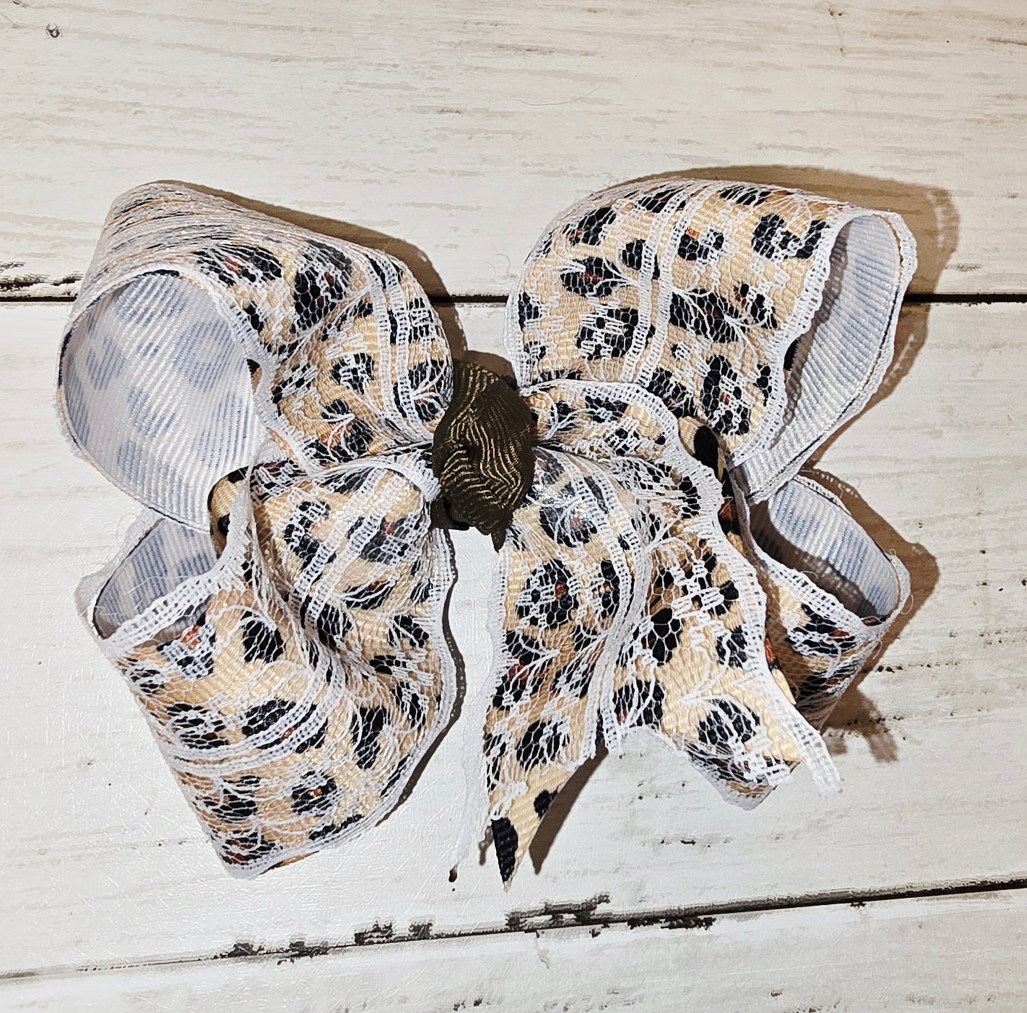 Leopard Lace Bow