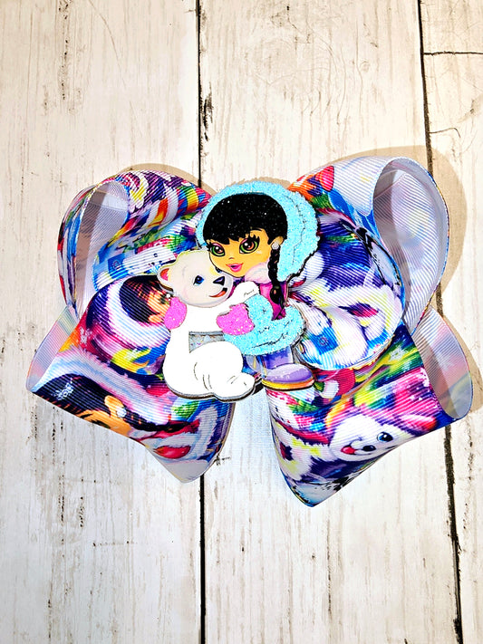 XL Polar Bear and Girl Bow