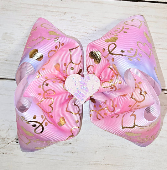 Pink & Purple XL Heart Bow