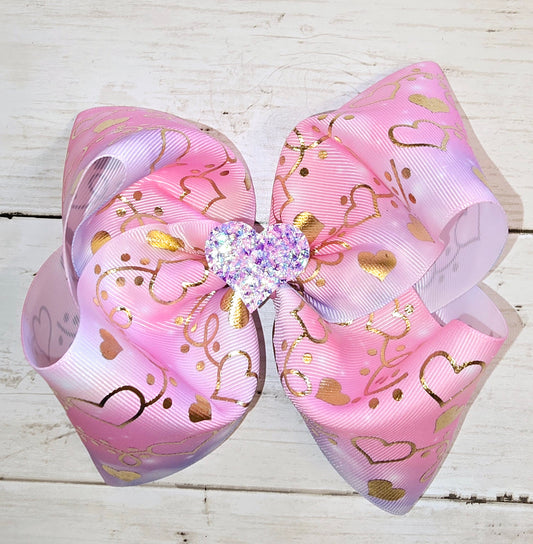 Pink & Purple XL Heart Bow