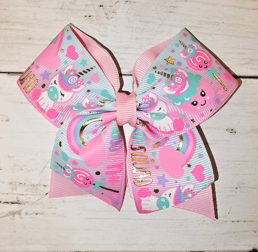 Mini Unicorn Cheer Bow