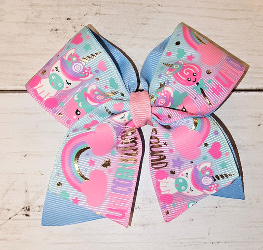 Mini Unicorn Cheer Bow