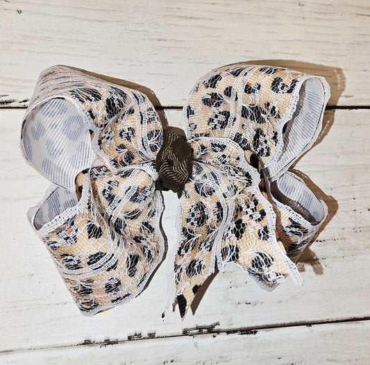 Leopard Lace Bow